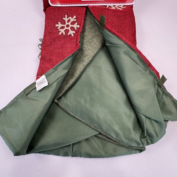 Holiday Time 48-Inch Tree Skirt Snowman Red Green Let It Snow Appliqué Christmas - Picture 7 of 10